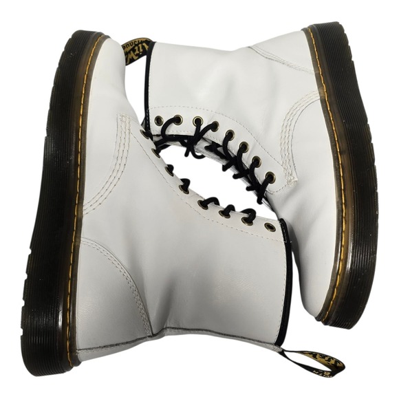 Dr. Martens Womens Size 9 41 Mens 8 White Leather Zavala Lace Up Boots - Picture 5 of 8